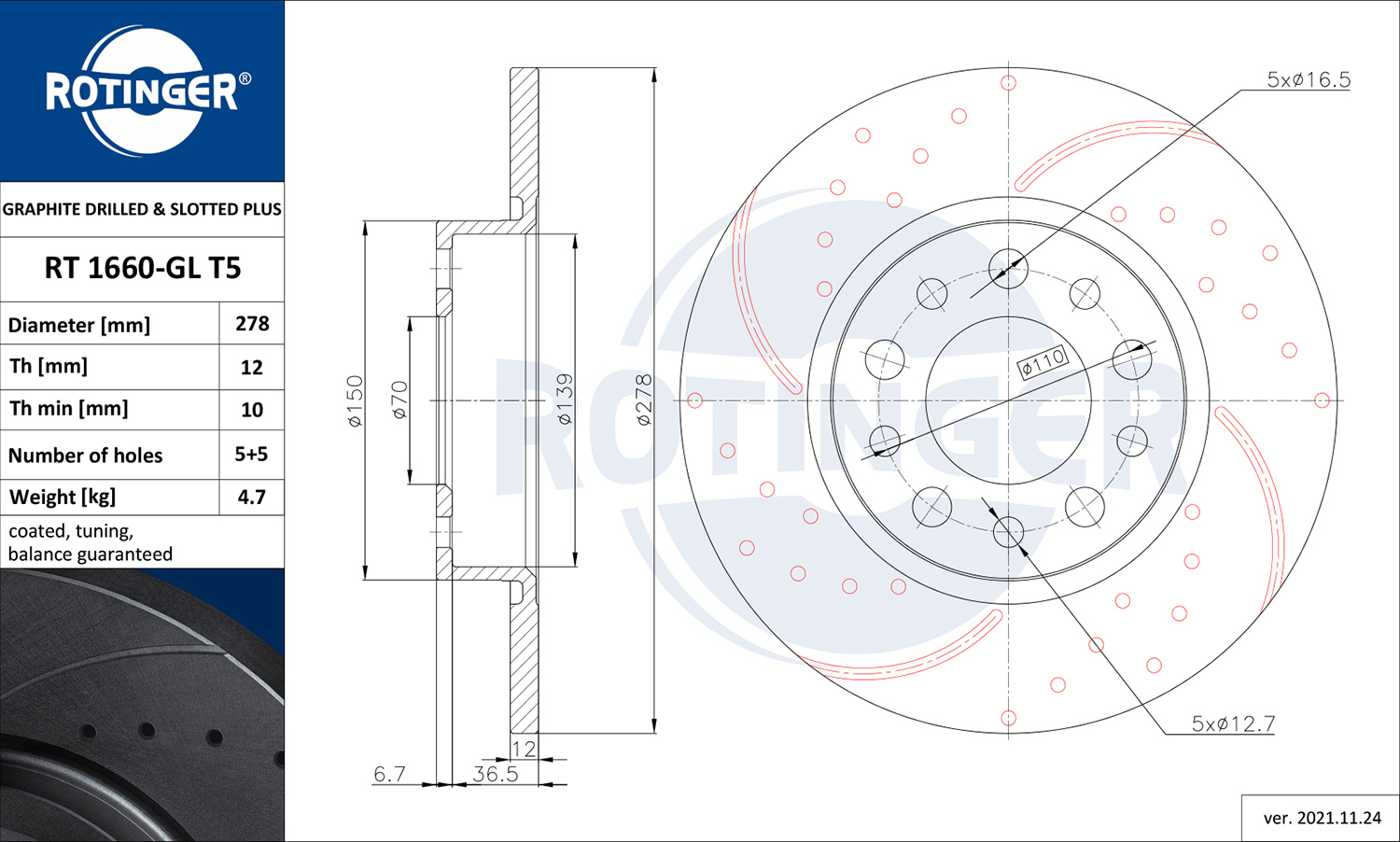 ROTINGER 257 751 RT 1660-GL T5 - Alkatrész